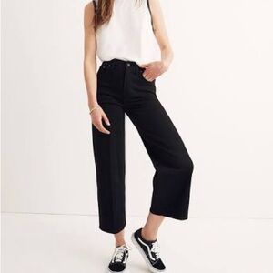 Madewell Black Cropped Wide-Leg Jeans